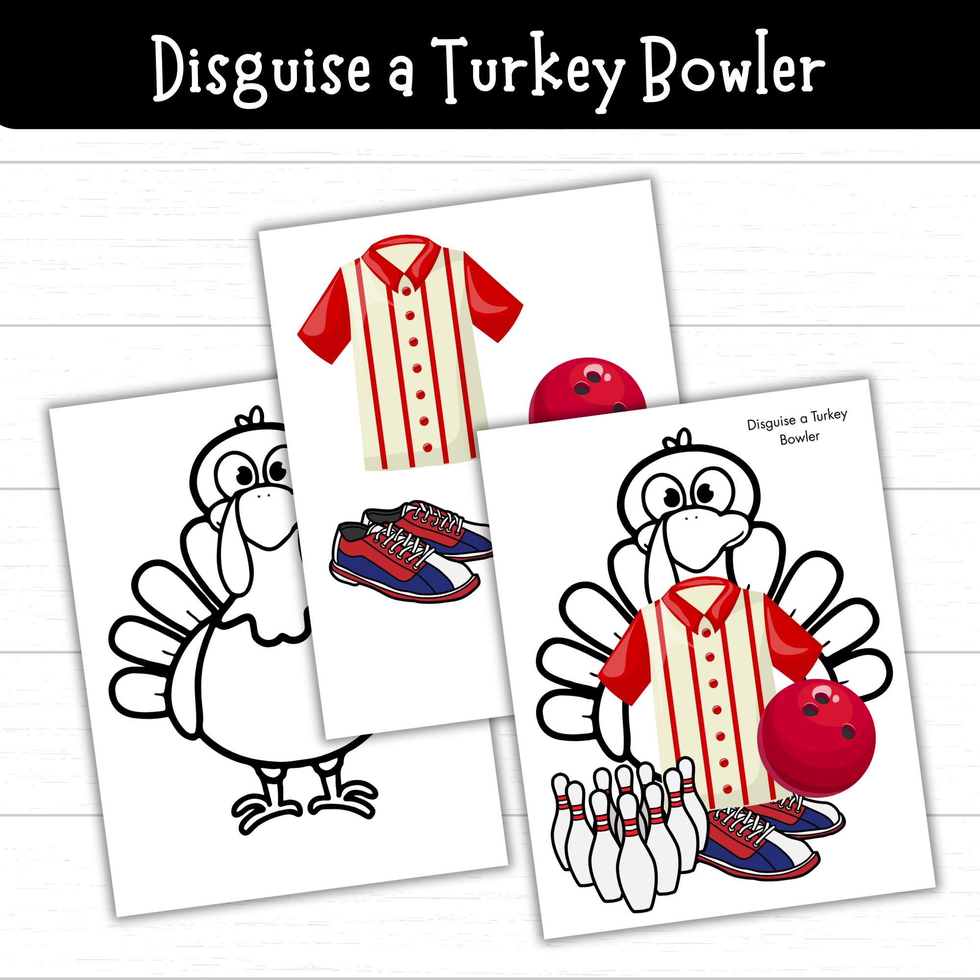 printable bowling turkey disguise craft | bowler disguise a turkey