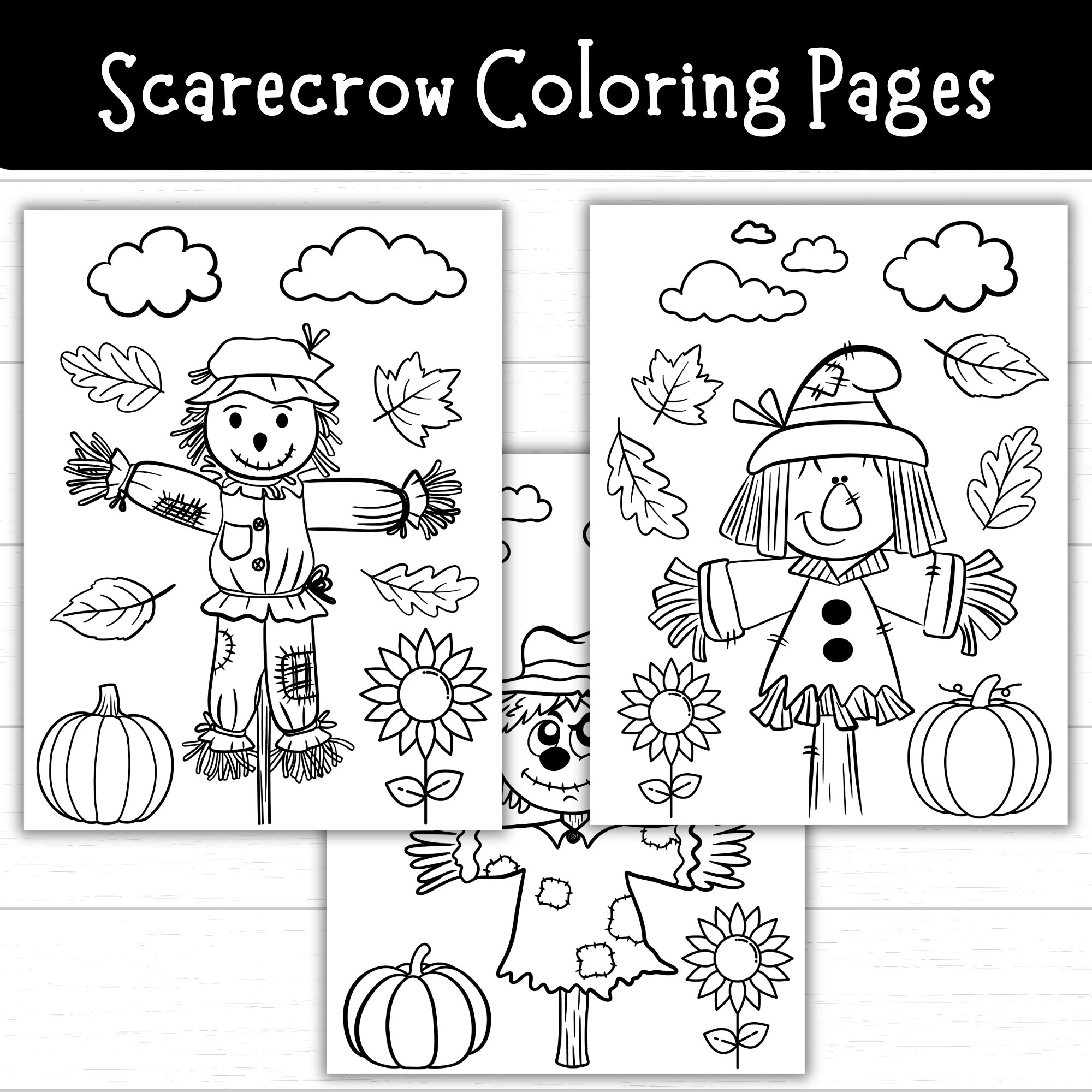Scarecrow Coloring Pages, Scarecrow Printables, Scarecrow Activities