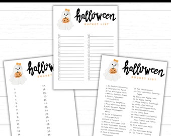 Halloween Bucket List Printable, October Bucket List, Halloween Checklist, Halloween Printable, Halloween Activities, Fall Bucket List, PDF