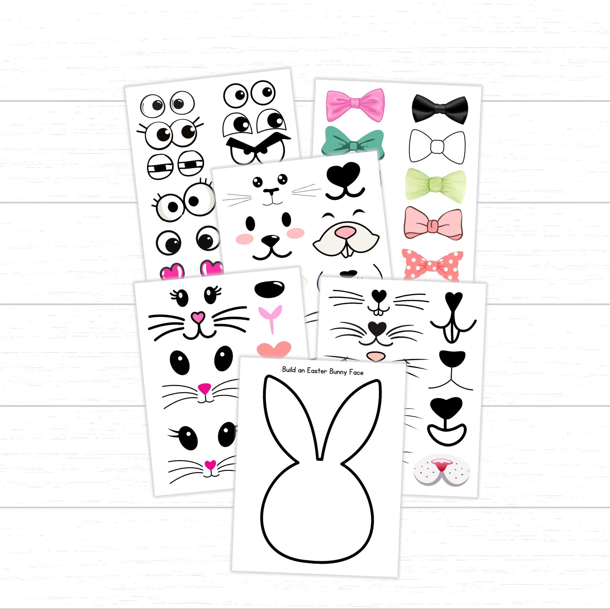 Build a Bunny Face Printable Kids Activity, Cut and Paste Animal Craft ...