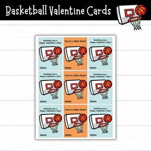 Basketball-Valentinstagskarten, Basketball-Valentinstagskarten, druckbare Valentinstagskarten, druckbare Valentinstagskarten, Sport-Valentinstagskarten