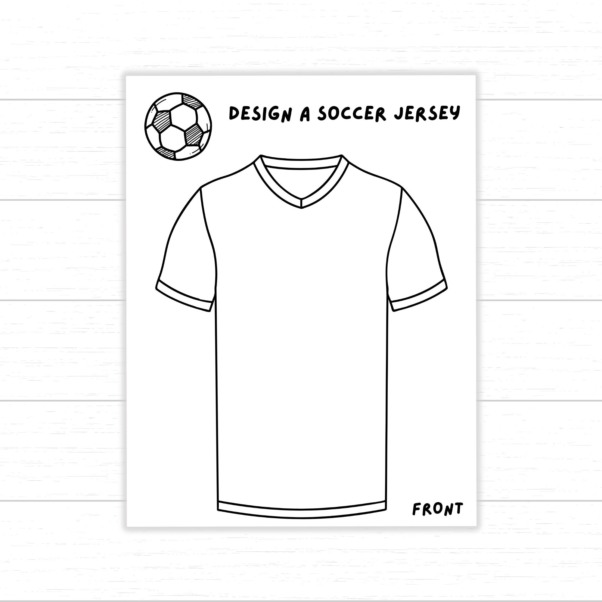 Design Your Own Soccer Jersey, Soccer Printables for Kids, Soccer