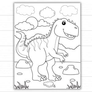 Dinosaur Coloring Pages Printable | Preschool & Kindergarten Activity Pack | Kids Dinosaur Coloring Sheets PDF image 2