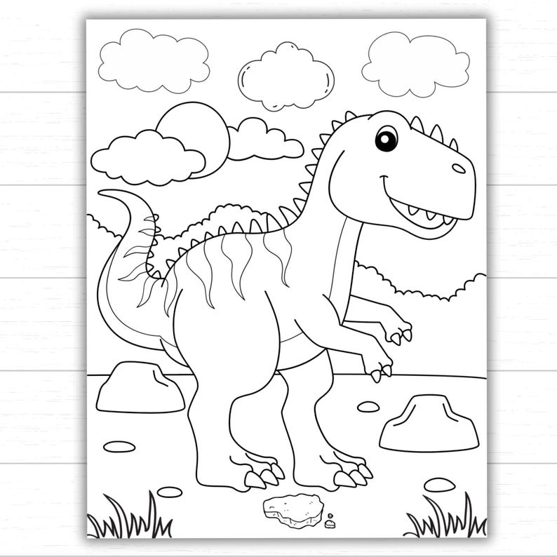 Dinosaur Coloring Pages Printable | Preschool & Kindergarten Activity Pack | Kids Dinosaur Coloring Sheets PDF image 2