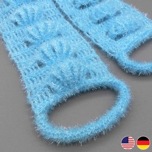 Crochet pattern back scrubber shower strap, super practical and very convenient, useful gift for man & woman and for the elderly