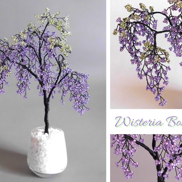 Crafting tutorial Wisteria bonsai - beaded tree easy from beads, wire and love