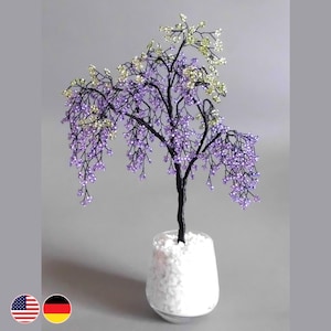 Crafting tutorial Wisteria bonsai - beaded tree easy from beads, wire and love