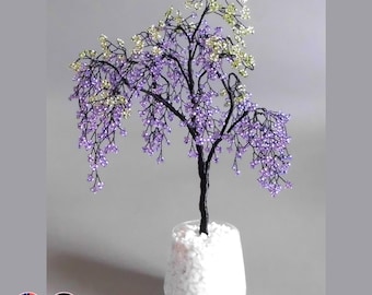 Instrucciones de bricolaje para un árbol de cuentas: Bonsái de glicina hecho con cuentas, alambre y amor: muy fácil, incluso para principiantes.
