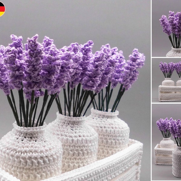 Crochet pattern flower decoration Provence lavender dream - easy & versatile