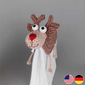 Häkelanleitung Weihnachten Geschenktüte Gutschein-Tasche Rentier, Nikolaus Geschenk wichteln, aus Wollresten häkeln, Anfänger geeignet