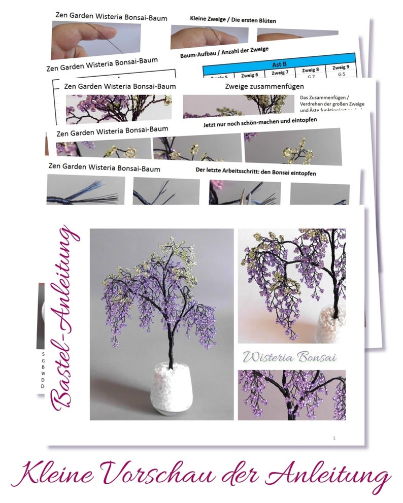 Crafting Tutorial Wisteria Bonsai - Beaded Tree Easy From Beads, Wire ...
