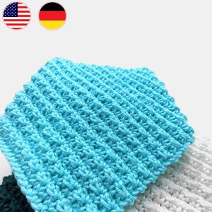 Crochet pattern dishcloth washcloth potholder, super easy and quick to crocheting, for beginners, PDF with crochet chart