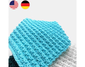 Crochet pattern dishcloth washcloth potholder, super easy and quick to crocheting, for beginners, PDF with crochet chart