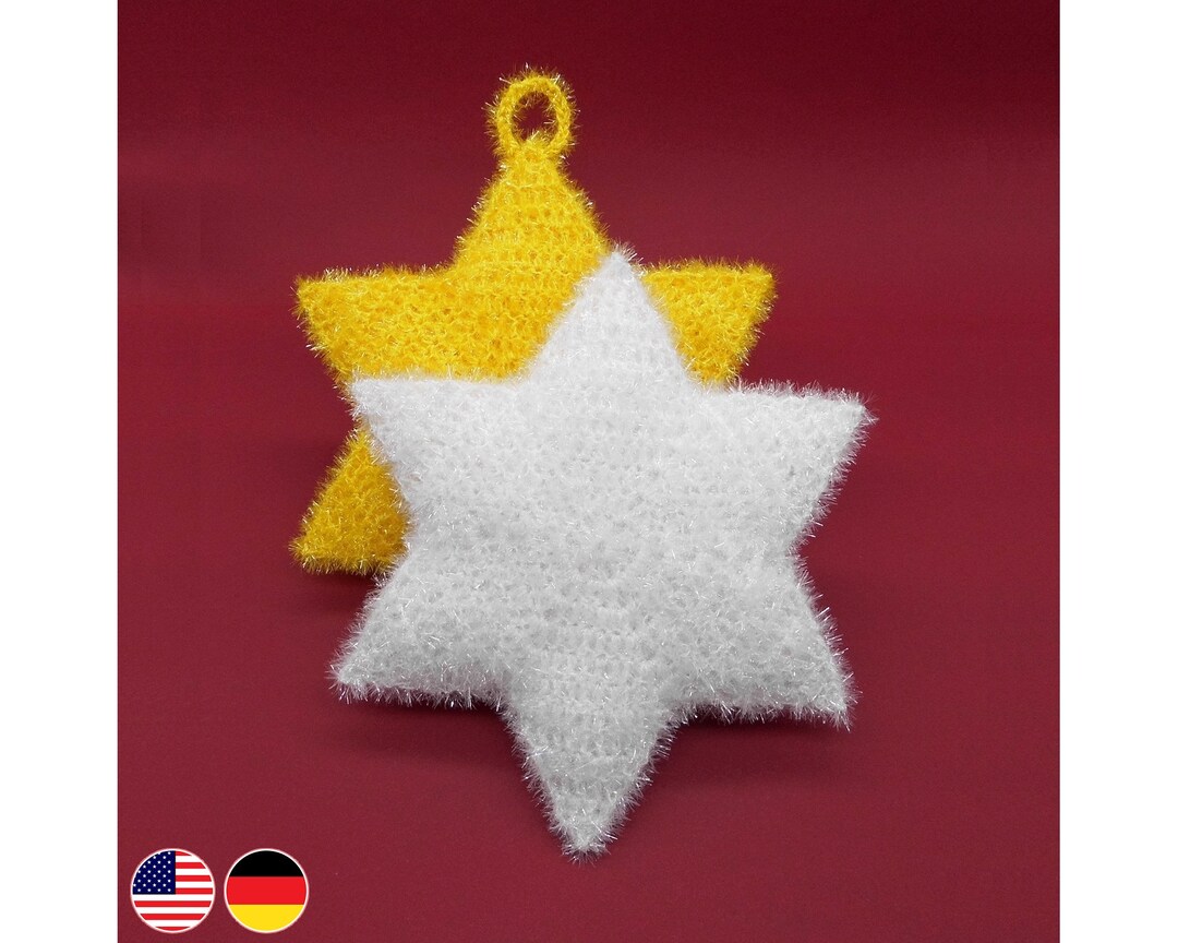 Crochet Pattern Star Sponge for Bathroom & Kitchen and for Decoration
