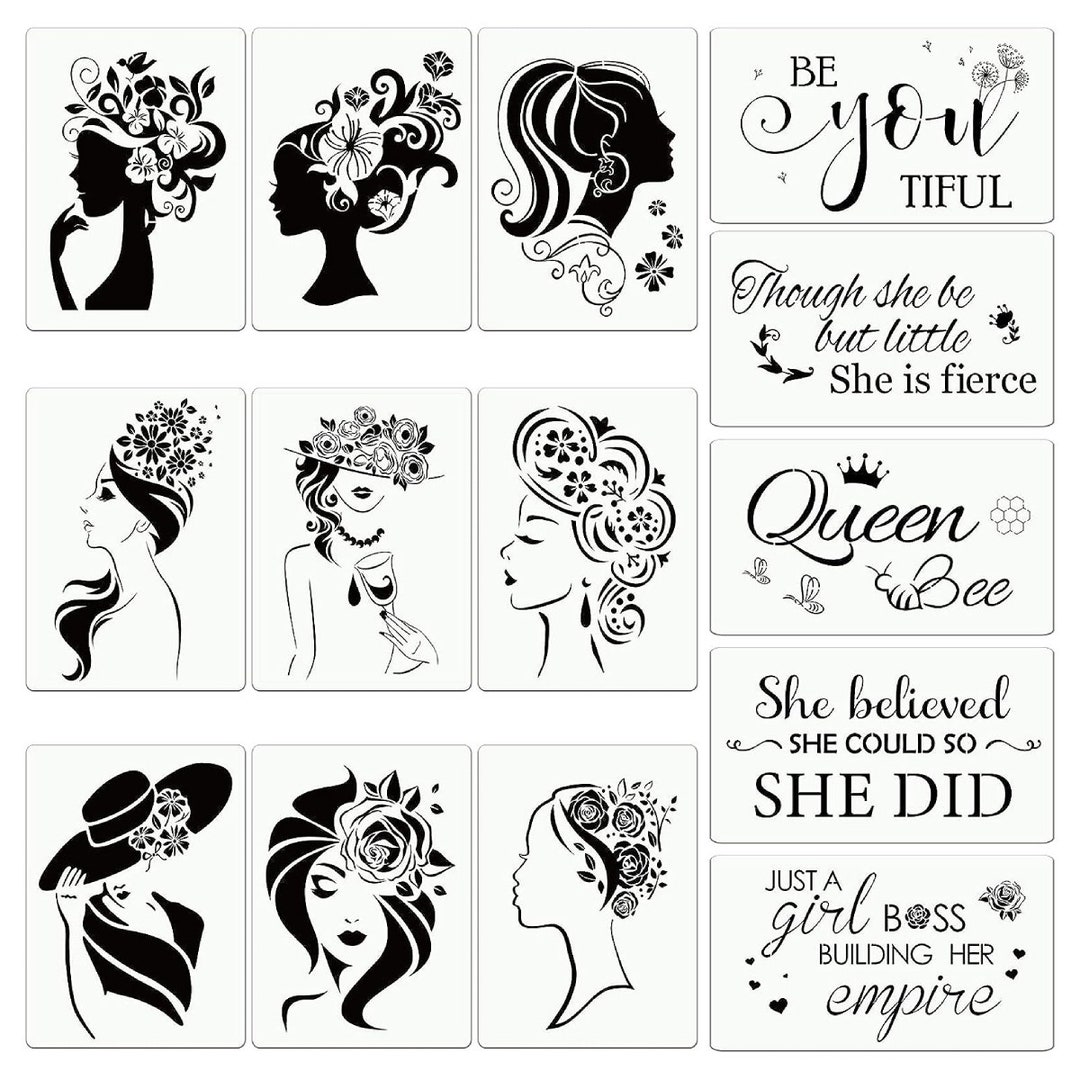 14 Pieces Women Painting Stencil Face Painting Stencil on Etsy