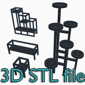STL 3D file for miniature flower stands