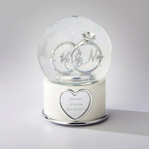 Mr. and Mrs. Anniversary Engraved Snow Globe, Personalized, Christmas Decor, Anniversary Gifts, Wedding Anniversary, Gifts for Wife