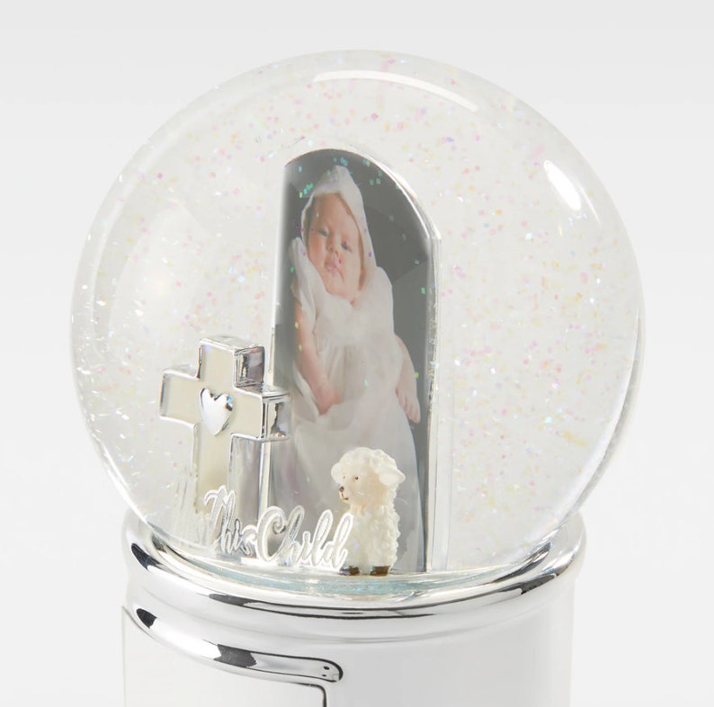 Engraved Baptism & First Communion bless This Child Snow Globe