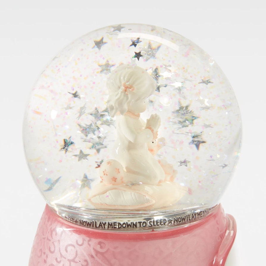 Engraved Baptism Praying Girl Snow Globe, Personalized Snow Globe