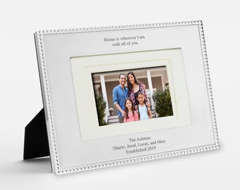 Engraved Silver Picture Frame 5x7, Custom engraved photo frame, Personalized frame, custom frame can be used for Family photo.