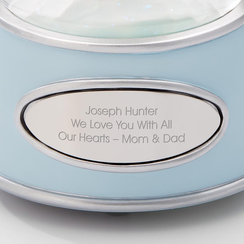 Personalized Baby Musical Snow Globe – Custom Nursery Decor – Baby Keepsake Gift – New Baby Shower Gift – Baby’s First Christmas bild 4