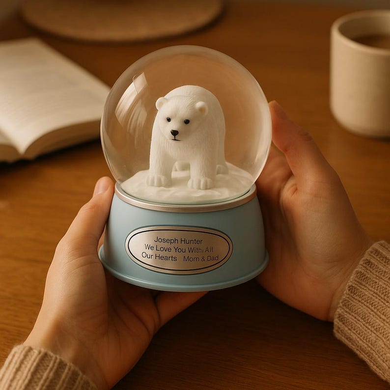 Personalized Baby Musical Snow Globe – Custom Nursery Decor – Baby Keepsake Gift – New Baby Shower Gift – Baby’s First Christmas bild 9