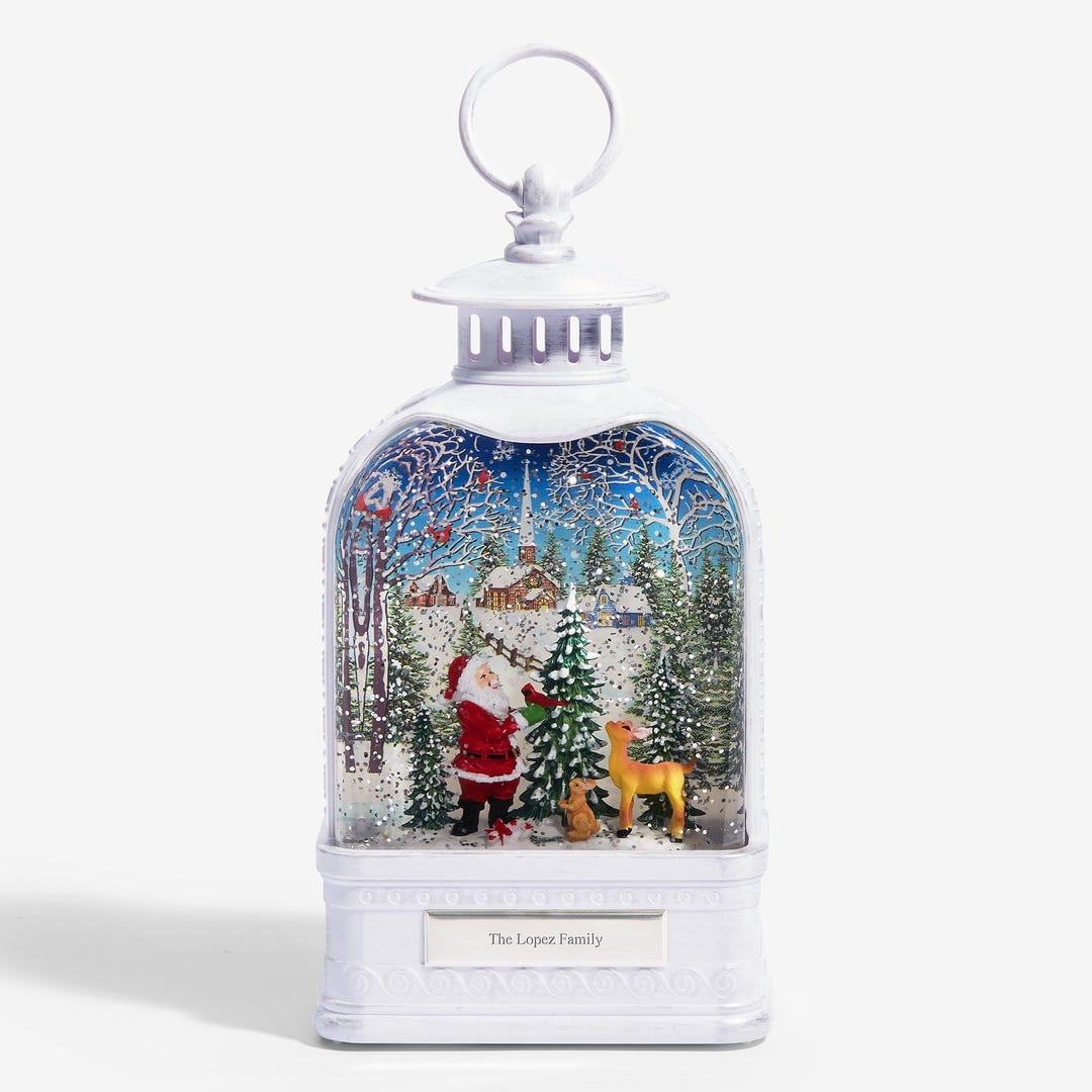 Personalized Santa Musical Christmas Snow Globe – Custom Light-up LED ...
