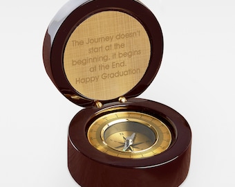 Engraved Compass Gift | Graduation Compass | Personalized Navigator Gift | Class of 2025 Keepsake | Travel Gift for Graduate