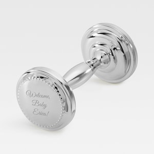 Engraved Silver Beaded Baby Rattle, Baby Gifts, Gifts for Baby, Baby Shower Gift, New Baby, Kid Gifts, New Mom Gifts, Baby Keepsakes