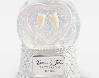 Engraved Anniversary Musical & Light Up Snow Globe, Personalized Snow Globe, Christmas Decor, Anniversary Gifts, Wedding Anniversary