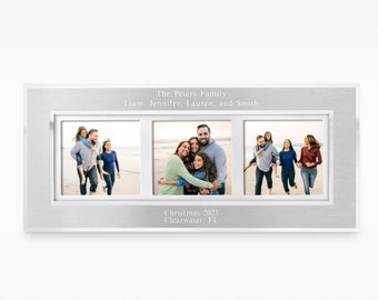 Engraved Family Flat Iron Multi Picture Frame, Housewarming Gifts, Family Portrait, Custom Photo Frame, Gifts for Her, For Him