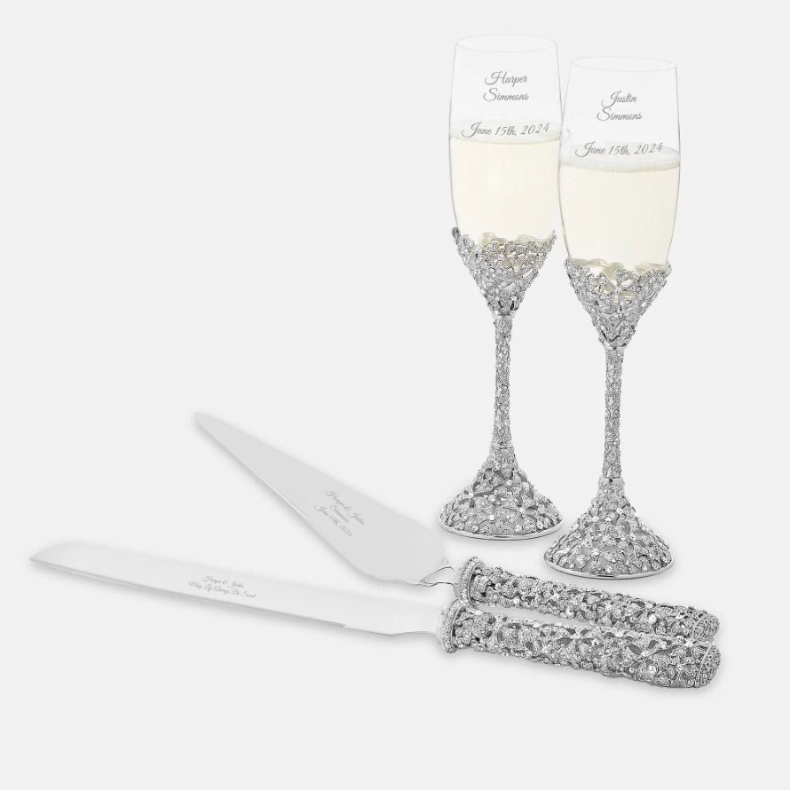 Conjunto de regalos de boda con joyas florales grabados, accesorios personalizados para el día de la boda, elementos esenciales para la recepción de la boda, regalos para recién casados