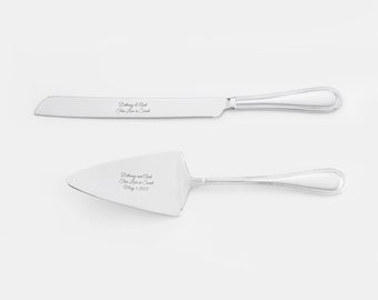 Engraved Reed & Barton Lyndon Dessert Set, Cake Server, Cake Knife and Server Set, Wedding Accessories, Anniversary Gift, Wedding Gift