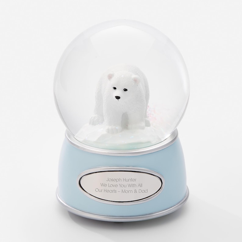 Personalized Baby Musical Snow Globe – Custom Nursery Decor – Baby Keepsake Gift – New Baby Shower Gift – Baby’s First Christmas bild 1