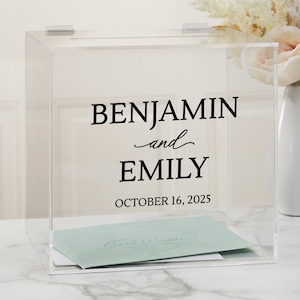 Ever After Elegance Personalized Wedding Acrylic Card Box, Wedding Gifts, Card Holder, Wedding Decor, Wedding Memory Boxes Wedding Accessory
