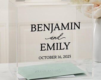 Ever After Elegance Personalized Wedding Acrylic Card Box, Wedding Gifts, Card Holder, Wedding Decor, Wedding Memory Boxes Wedding Accessory
