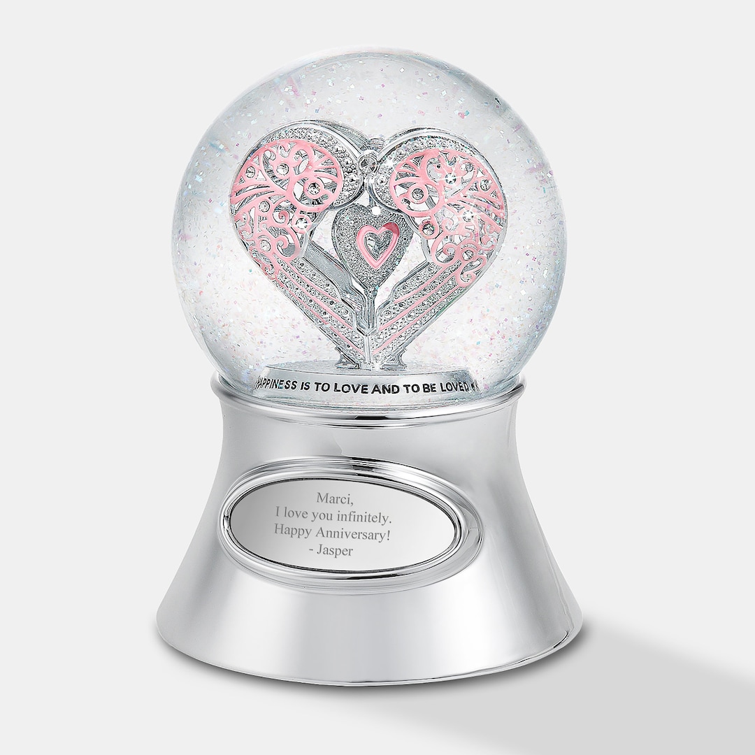 Engraved Say It With Love Heart Snow Globe, Personalized Snow Globe ...