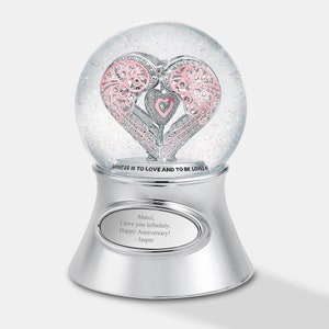 Engraved Say It With Love Heart Snow Globe, Personalized Snow Globe, Anniversary Gifts, Gifts for Wife, Romantic Gifts, Gifts for Her