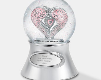 Engraved Say It With Love Heart Snow Globe, Personalized Snow Globe, Anniversary Gifts, Gifts for Wife, Romantic Gifts, Gifts for Her