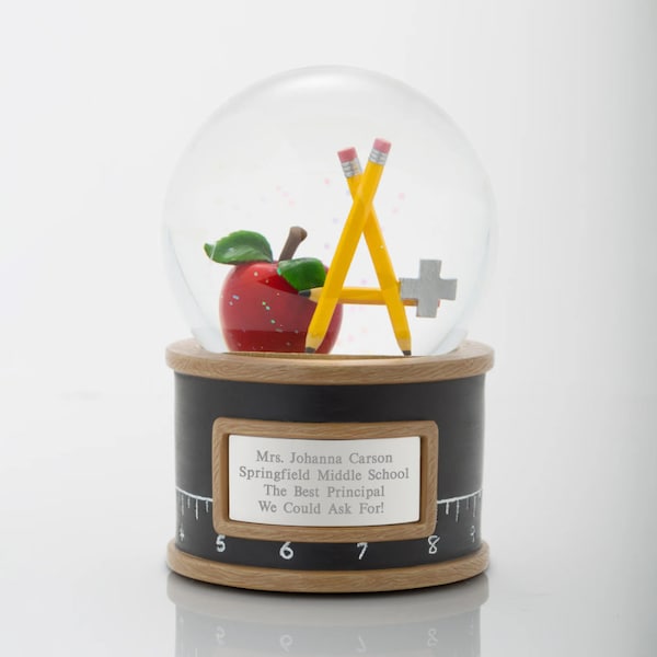 Engraved Teacher Recognition Snow Globe, Custom Snow Globe, Teacher appreciation Gifts, End of Year Gifts, Gifts for Teachers, Grad Gift