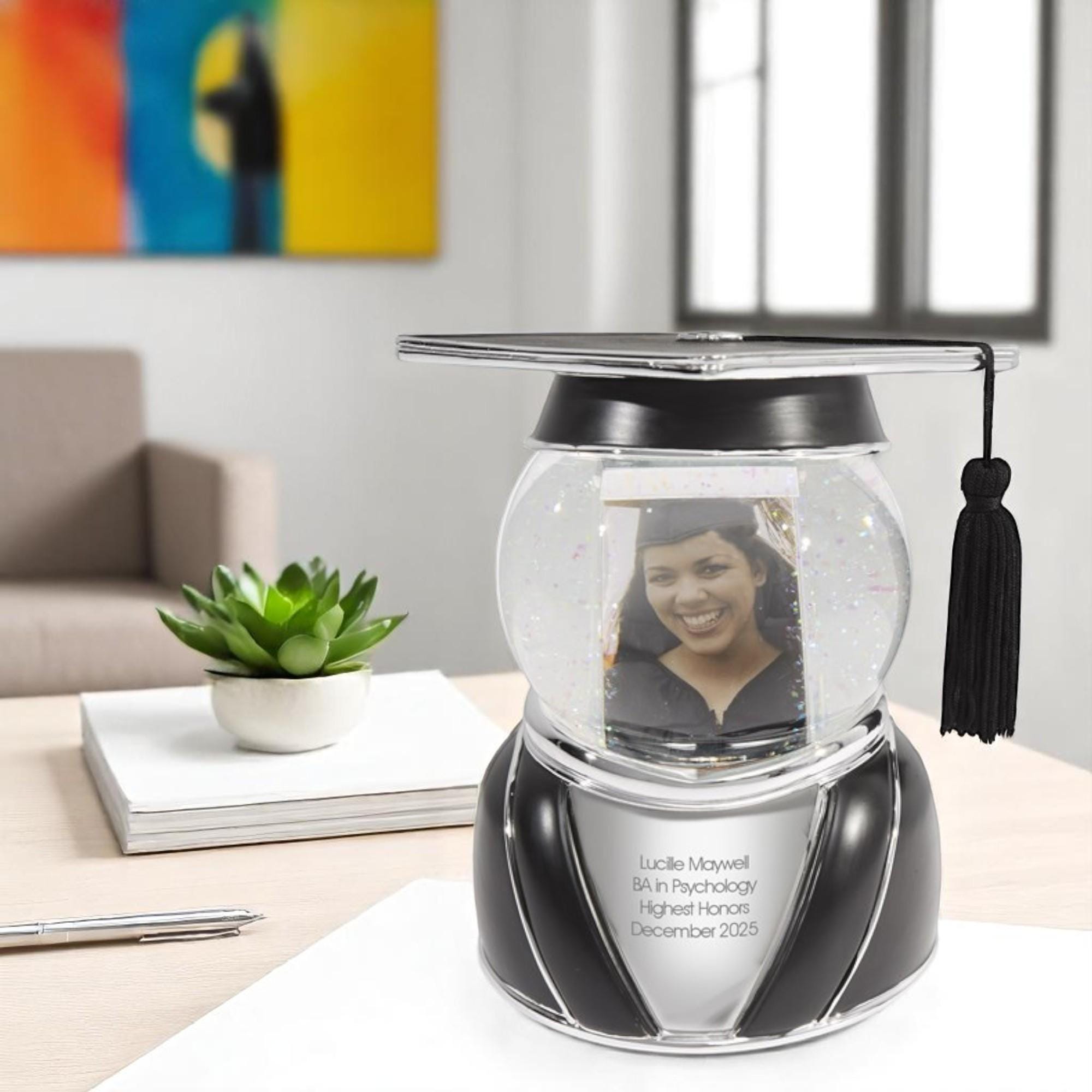 Personalized Graduation Snow Globe - Custom Grad Photo Keepsake - Class ...