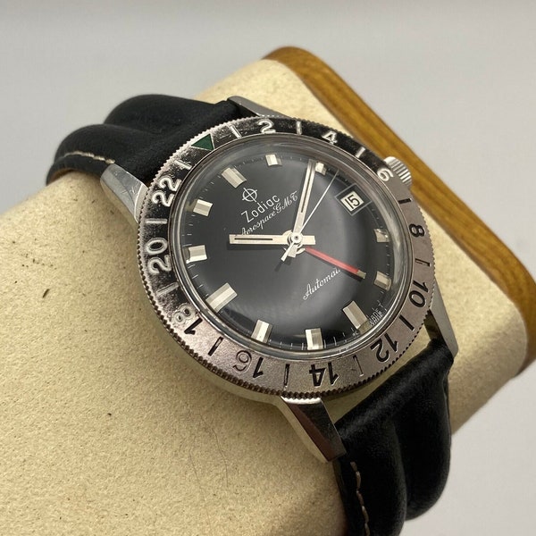 Vintage 1970’s Zodiac Aerospace GMT Automatic Watch with Hack