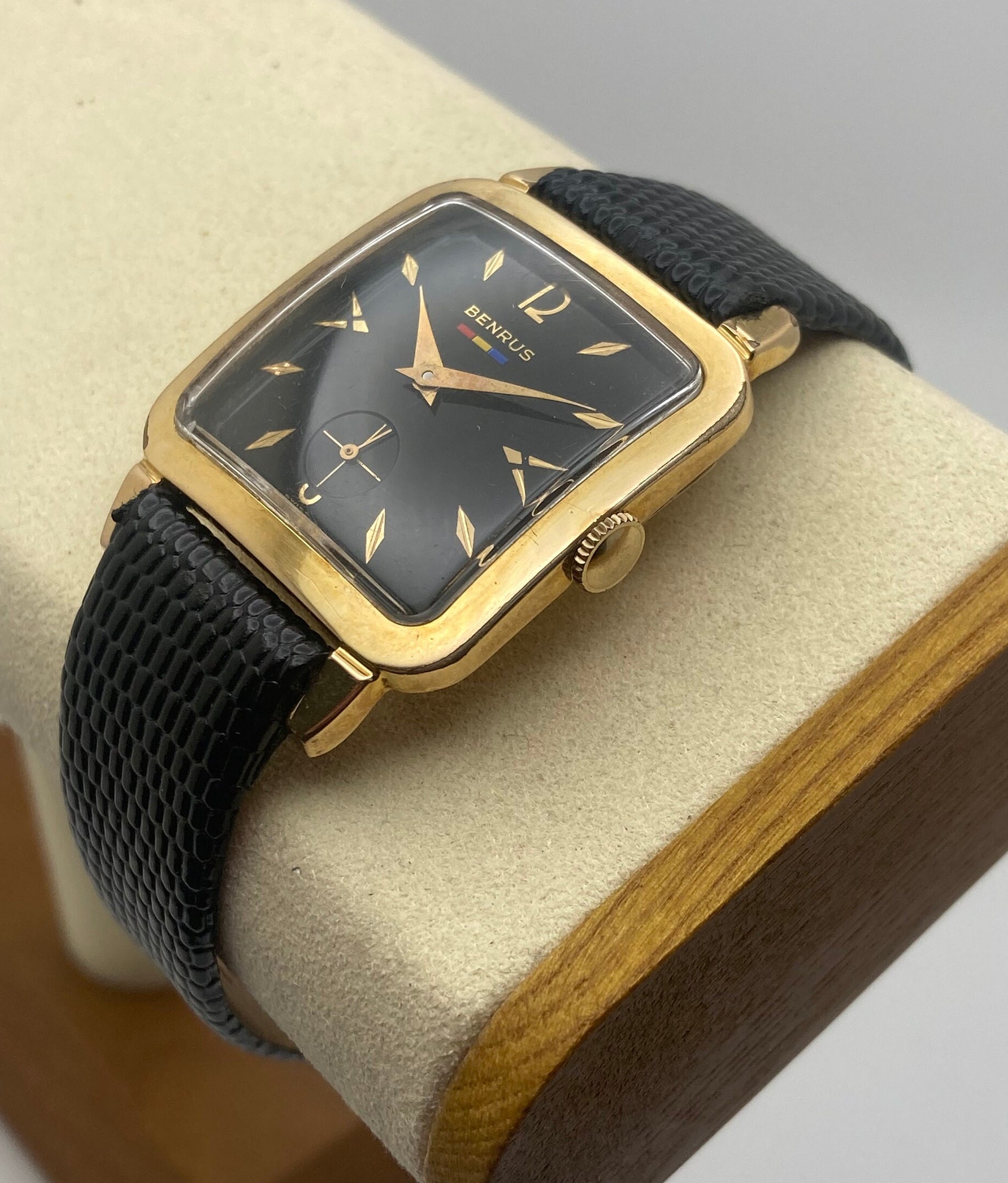 Vintage Benrus Mens Watch 34mm Gold Plated 3021 Expansion Band Manual Wind Vintage 34mm Benrus 3021 3 Star Men main image 4