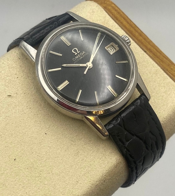 Vintage 1960s Omega Black Woven Dial Automatic Watch Reference Etsy