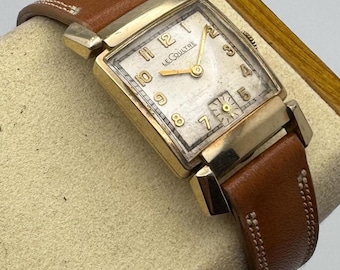 Vintage 1940’s LeCoultre Manual Wind Rectangular Watch with Parapet Lugs