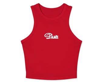 Camiseta sin mangas roja acanalada Y2K: camiseta de espalda deportiva estilo coqueto para bebé