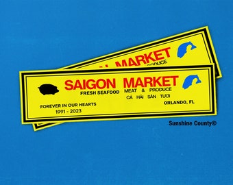 Pegatina del Mercado de Saigón de Orlando: Calcomanía de vinilo retro de Little Vietnam