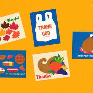 Conjunto de cartões de agradecimento de Ação de Graças: cartões de felicitações de Natal retrô, cartões fofos com versículos bíblicos, cartões de agradecimento com afirmação positiva, presente para professor