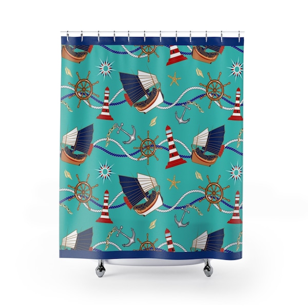 Sailboat Shower Curtain Etsy