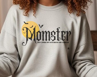Momster Halloween Sweatshirt, Momster Shirt, Halloween Shirts for Mom, Mom Halloween Crewneck, Halloween Mom